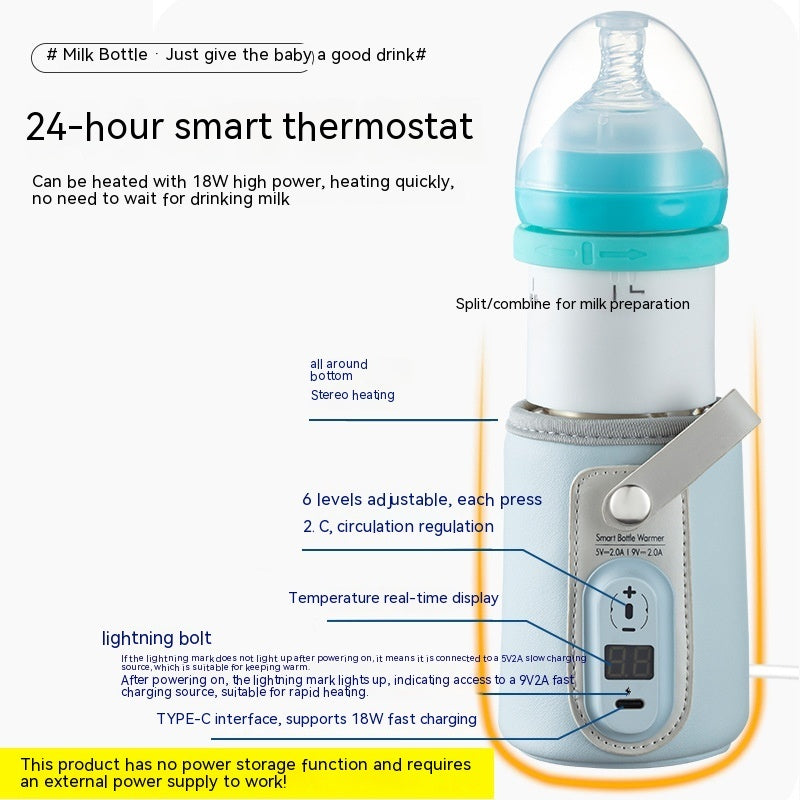 Thermostat Constant Temperature Feeding Bottle, Travel Friendly